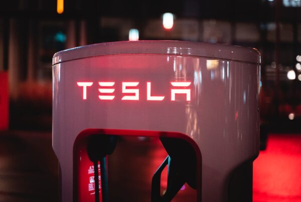 Tesla electric car charging station.